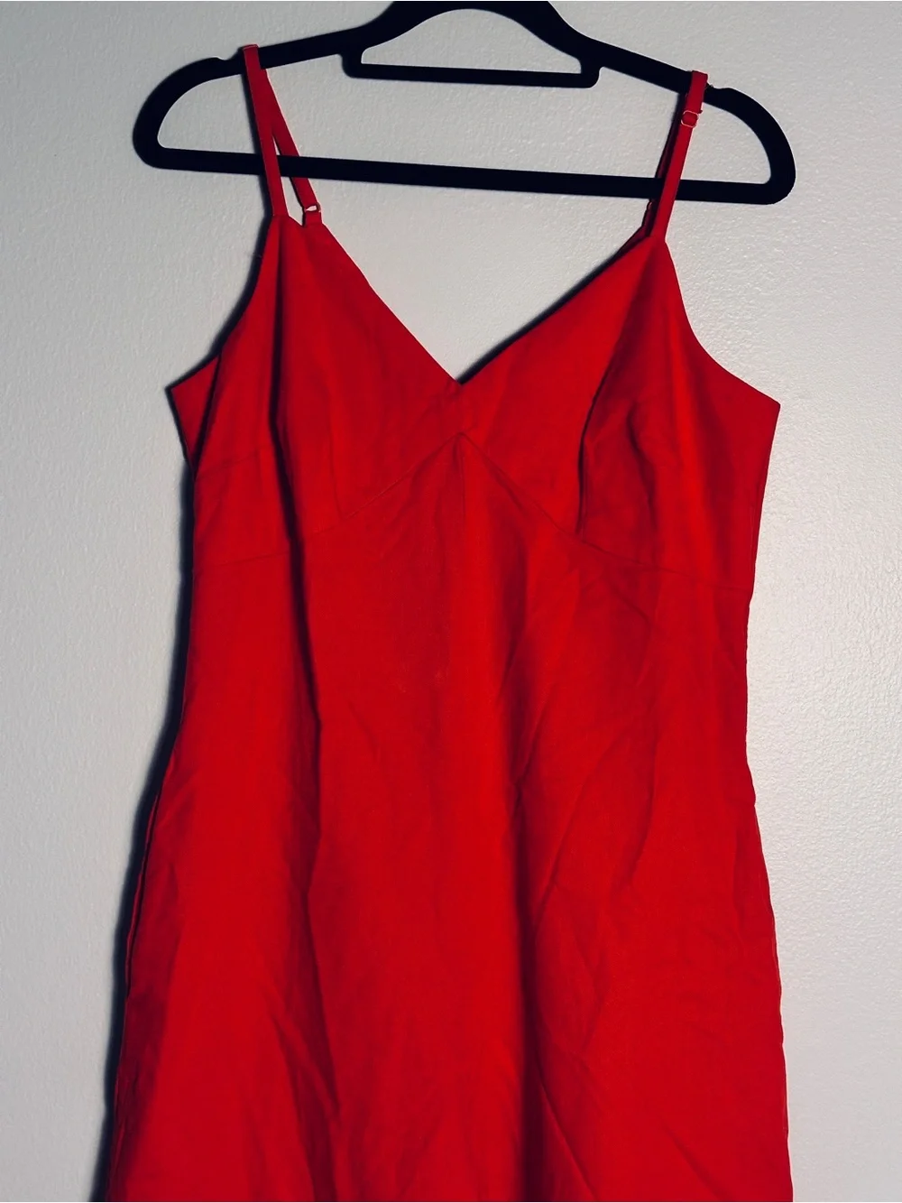A New Day Red Wide-Leg Spaghetti-Strap Jumpsuit Small Casual Pockets NWT